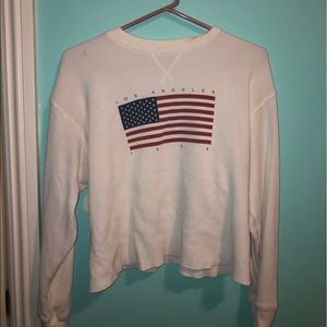 brandy melville henley american flag long sleeve